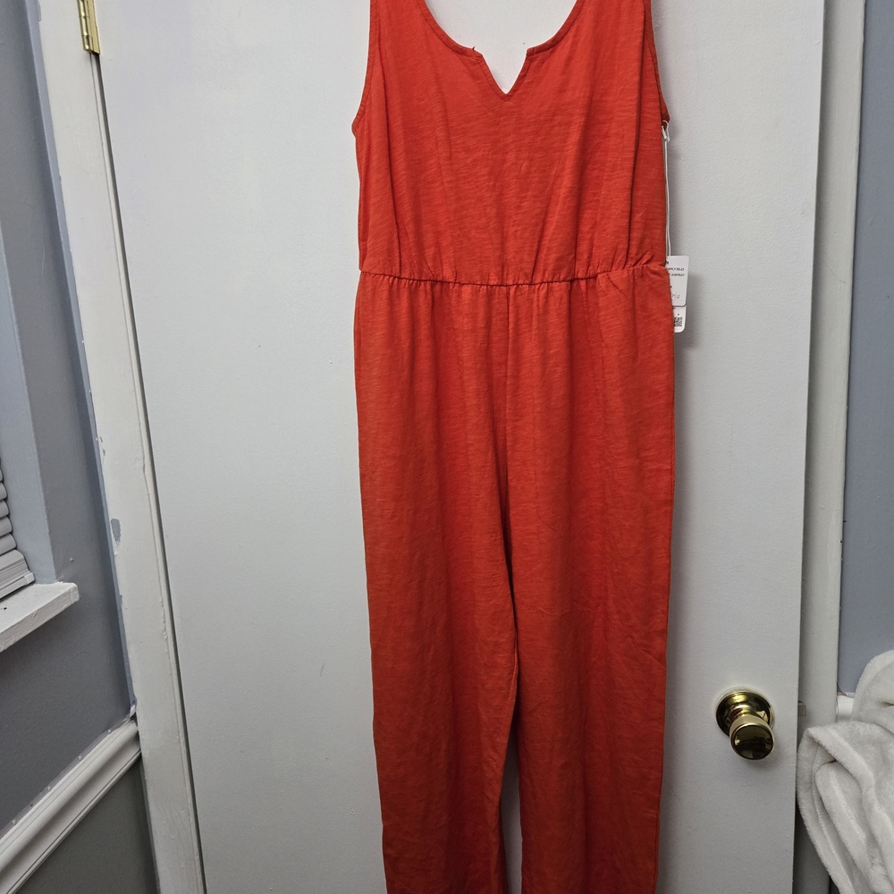Known Supply 100% Organic Cotton  Redish Orange (Ginger) Jumpsuit